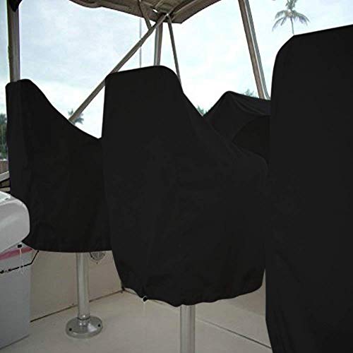 ZhuoLang Housse de siège de Bateau, Housse de siège de Bateau Anti-poussière, résistant aux intempéries Housse de Rangement de siège de Bateau, Housse de Chaise de Capitaine imperméable YZZ11 (Noir)