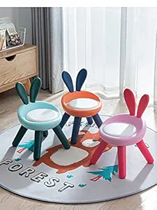 Jecrina Plastic Kids Chair by Qualisen, Toddlers Activity Chairs, Playroom,Bedroom,Nursery,Preschool,Kindergarten, Bunny Ears Stool,Durable, Waterproof & Easy Cleaning, for Boys Girls