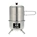 Produktbild Docooler Edelstahl Camping Holzofen/Verfestigter Spiritus Ofen für Backpacker Picknick BBQ Camping Outdoor Kochen mit Netztasche