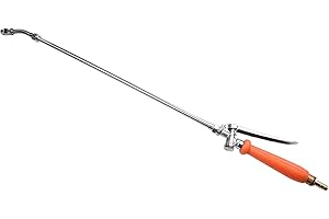 BlissfulAbode 29 Inch Spray Wand, 3/8" & 1/4" Brass Barb Universal Sprayer Wand Replacement, Stainless Steel Sprayer Parts with Shut Off Valve & 2 Hose Clamps, Spray Wands for Garden Hose(1 Set)