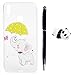 Produktbild Kompatibel für HUAWEI Y7 2019 / Y7 Prime 2019 Handyhülle, TPU Silikon Dünn Schutzhülle mit Kabelschützer Eingabestift, Gemalt Kratzfest Stoßfest Durchsichtig Weich Taschen, Regenschirm Elefant