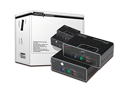 DIGITUS Combo KVM Extender PS/2 + USB, bis 200m über Cat5, max. 1920x1080px (bis 75m) / 1280x1024px (bis 200m), SET (Sendeeinheit + Empfangseinheit), inkl 2x Netzteil - 5