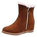 Produktbild Mymyguoe Freizeit Schneestiefel Winter Frauen Wedge Wildleder Runde Zehe Reißverschluss Booties Schneeschuhe halten Keep Warme Plüsch Gefüttert Flache Halbschaft Stiefeletten