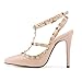 Footful Sexy Ladies Pointy Toe Slingback High Heel Spike Studded Pumps Shoes A 36 RS.1590.00