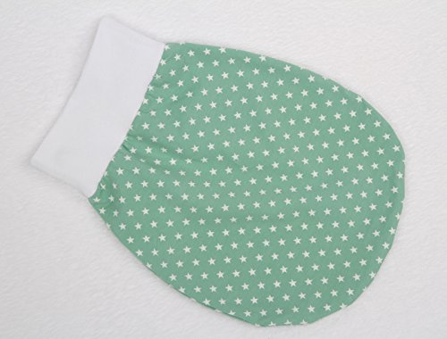 Schlafsack Strampelsack Pucksack LILAKIND Frühling/Sommer Sterne Mint Weiß - 4