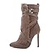 Produktbild SUCES Stiefeletten Damen Modisch Plüsch Martin Booties Kurze Röhre Dick Warme Stiefel Damen Elegant Frauen Warm Retro Winterstiefel High Heel Lässige Schneestiefel (Khaki,35)