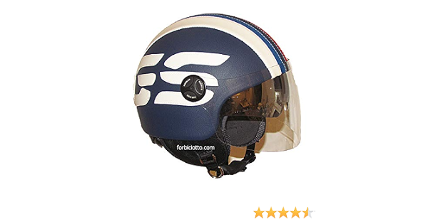 Forbiciotto Casco in pelle sintetica vintage retrò doppia visiera gs (S) :  Amazon.it: Auto e Moto