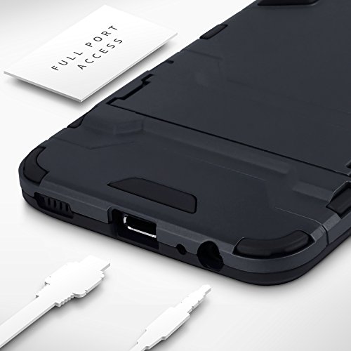 Huawei P10 Carcasa H  brida de Silicona   Polycarbonato Doble Resistencia  y soporte para mesa - Negro oscuro