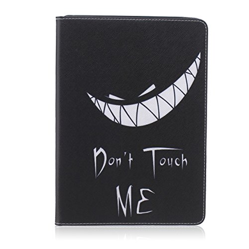 iPad Air Hülle, Deenor Bunt Painting und Stilvoll Brieftasche Tasche PU Leder Flip Protective Stand Tasche Schutzhülle Hülle für Apple iPad Air (2013 Version).[Evil Smile] - 2