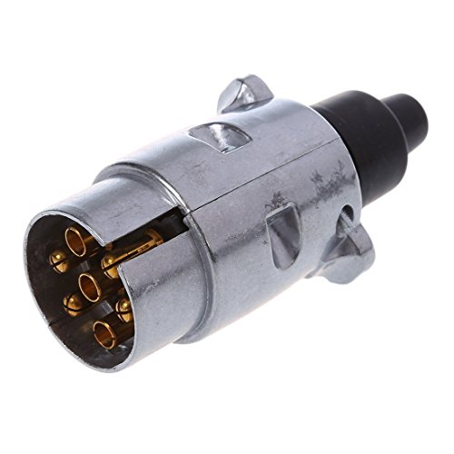 Enchufe del remolque - TOOGOO(R)7-Pin Trailer Plug Pesado Pin Redondo de 7-Polos Conector Cableado 12V Gancho de Remolque Caravana Camion Plug N Tipo Trailer Fin