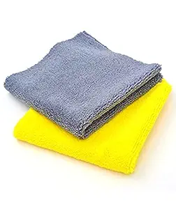 KRAVETTO 350 GSM 2pcs Microfiber Cleaning Cloth 40x40 cms