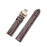 Alligator Leder Runde Muster Ersatz Uhrenarmbänder mit Bereitstellung Rose Gold Buckle (22mm, Braun)