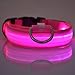Produktbild Providethebest LED-Haustier-Hundehalsband Flashing Glow Hundeleine Hals Gürtel Halsbänder Hunde Fluorescent Katze Individueller Gürtel Seil-Schnur Rosa XS