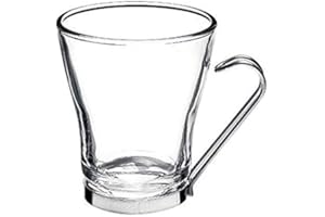 BORMIOLI ROCCO FOR FITTING GIFTS (CAFE PROFESSIONAL) 6 x taza de café de café Copas con mangos de acero inoxidable 22 cl (7 ¾ oz)