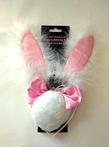 Hen Party / Fancy Dress 3 piece Bunny set in Pink and White