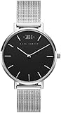 Kara Harvey Damen-Armbanduhr Grace Silber Mesh 32mm Schwarz Analog Quarz Edelstahl 839