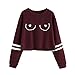 Produktbild Damen Pullover, FEITONG Rundhals Langarm Herz Druck Beiläufiges Sweatshirt Tops (S, Rot)