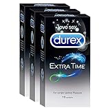Durex Condoms - 10 Count (Pack of 3, Extra Time)