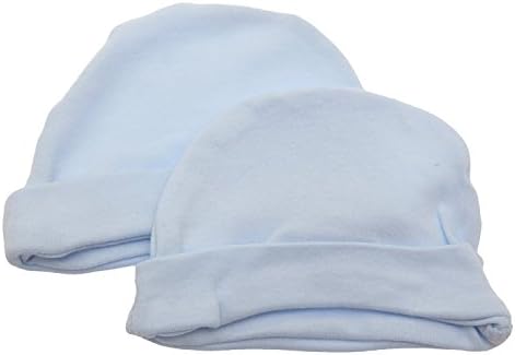 Made in ENGLAND 2 Pack size NEWBORN Months Supersoft BLUE Baby Hats
