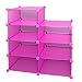 Produktbild ts-ideen Büro Flur Kinder Regal Schrank Steckregal CD Regal Bücherregal in Pink Rosa Transparent