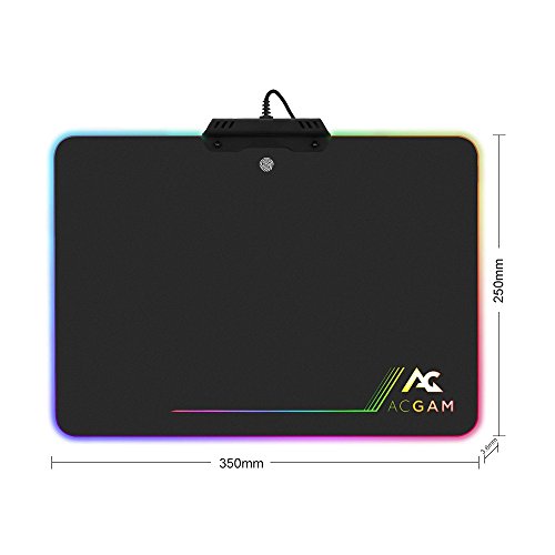 ACGAM P09 RGB Alfombrilla Gaming Para Rat  n 350mm x 250mm x 0 36mm iluminaci  n RGB Para Gaming Color Negro