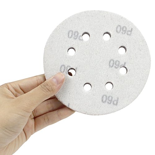 Coceca 60 Stück Schleifscheiben Klett-Schleifpapier Ø 125 mm,(60/80/120/180/240/320Grits) Exzenter-Schleifer 8 Loch - 7