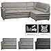 Produktbild Cavadore Ecksofa Pisoo / Eckcouch mit Schlaffunktion / L-Sofa mit hochwertigem Federkern im klassischen Design / Ottomane rechts / Größe: 245 x 89 x 161 cm (BxHxT) / Farbe: Hellgrau/Beige (elefant)