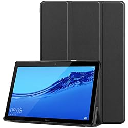 TopACE Funda Carcasa Huawei MediaPad T5 10, Slim Smart Funda Protectora Carcasa Cover de Cuero con Función de Soporte para Huawei MediaPad T5 10 (Negro)