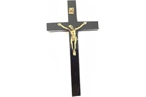 QYEW Crocifisso da parete Crocifisso Crocifisso da appendere alla parete Crocifisso Cattolico Ornamento per decorare il soggiorno, studio, ufficio nero