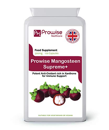 Prowise Pure Mangosteen 500mg 120 capsulas - Superfood Suplemento antioxidante para la salud para apoyar el sistema inmunológico y promover el cabello saludable, uñas y piel - Reino Unido Fabricado de alta calidad a GMP para alta calidad - - Conveniente para vegetarianos y veganos