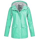 iHENGH Neujahrs Karnevalsaktion Damen Herbst Winter Bequem Mantel Lässig Mode Jacke Frauen Feste Regenjacke im Freien Plus wasserdichter mit Kapuze Regenmantel Winddicht