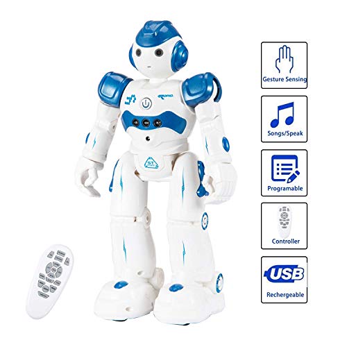 NEWYANG Robot de Juguete - Juguete Educativo electrónico Recargable Robot Juguete,Control Remoto Inteligente Programable Gesto Control Robot con Sensor de Movimiento,Juguete de Regalo para Niños