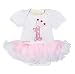 balababy Baby Girls Floral Romper Suit 1st Birthday Party Dresses Shoes with Headband Outfits,12-18M