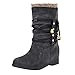 Produktbild OIKAY Damen Stiefeletten Flach Boots Ankle Boots Frauen Stiefel Steigern Sie innerhalb des Boot Slip-On Stiefel Klassisch Komfortable Student Casual Middle Tube Large Size Boots