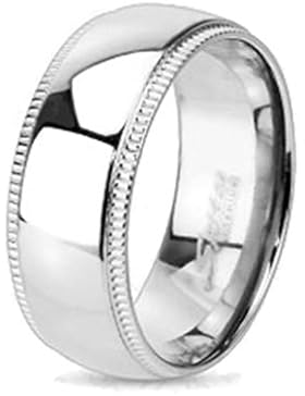 Paula & Fritz® Titan Ring silber Groved Edge Line verfügbare Ringgrößen 47 (15) – 69 (22) R-TM-3638