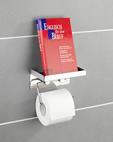 Wenko 22217100 Toilettenpapierhalter 2 in 1, Edelstahl rostfrei, 16 x 12,5 x 11,5 cm, Glänzend - 8