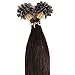 100S Strands 18" 20" 22" Pre Bonded Hair Extensions Keratin U Tip Nail Remy Human Hair Straight, 18"-50g, 02# Dark Brown