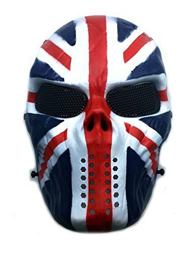 Masque de protection CS Masque de squelette crâne complet Airsoft Paintball de Airsoft drapeau de l'Union