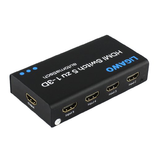 Ligawo ® HDMI Switch 5×1 3D automatisch mit Netzteil (funktioniert auch ohne) – bis zu 5 Geräte an einen Beamer/ Tv - 2