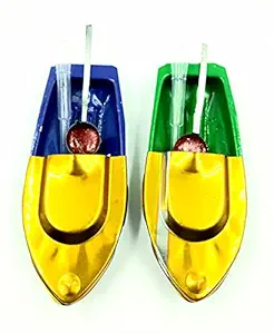 Pramod toys Handmade Classic putt putt steam Toy Boat naav for Kids - Pack of 2- Multi Color