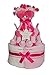Twin baby Girl Pink Giraffe Nappy Cake Gift FREE DELIVERY