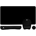 Keyboard Wrist Rest Large Mouse Pad Wrist Support for Computer, 4 in 1 Memory Foam Keyboard Pad Desk Mat Ergonomic Hand Rest Wrist Cushion for Home Office Gaming-Black