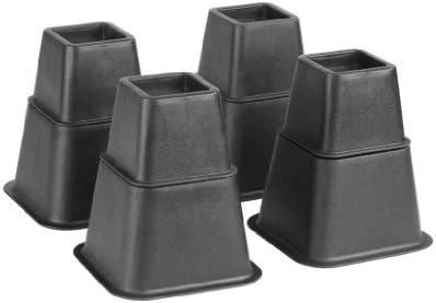 Kennedy Home Collections Adjustable Black Bed Risers - 8 Inch by Kennedy Home Collections