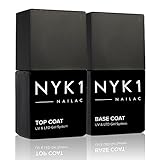 NYK1 NAILAC Professional UV/LED Nail Gel Polish Soak Off Top Coat & Base Coat Gel Nail Polish 10ml Set