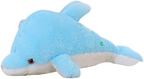 Japace® Soft and Cute Dolphin Stuffed Animal Plush Toys Dolls with Led Light and Music 45cm/17.7"---Blue