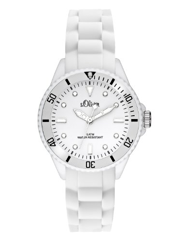s.Oliver Unisex-Armbanduhr Small Size Silikon wei SO-2296-PQ