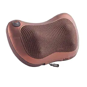 AASTIK Pillow Massager Car Seat Electric For Body Pain Relief neck massager cushion seat stress pain relief relax massage Car or Electronic Massage Pillow Massager 8 Ball Neck Shoulder (Brown)