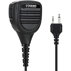 COODIO Micro Haut-Parleur Déporté 2-Pin Supérieur [IP54 Imperméable] Microphone [3,5mm Prise écouteur] pour Midland Talkie Walkie Radio