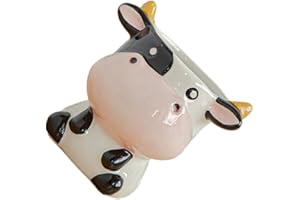 Siduytin Stylish Small Ceramic Cow Planter, Lightweight And Portable For Small Spaces, Indoor And Outdoor Use, Approx 9.5*10.2*9 cm