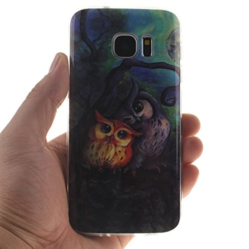 Cozy Hut Schutzhülle / Cover / Case Bunte Muster Weich TPU Handy Hülle für Samsung Galaxy S7,Ultra Slim Dünn Silikon TPU Transparent für Samsung Galaxy S7 Hülle , Premium Handy Tasche Schutz Hülle Case Cover Etui Strass Schutz schutzhülle Bumper Schale Silicone für Samsung Galaxy S7 – Eule - 4